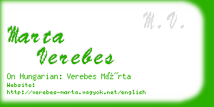 marta verebes business card